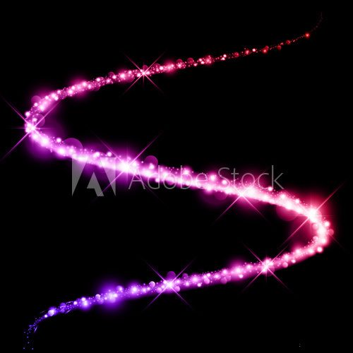 Fototapeta Vector neon star dust glittering sparkles wave