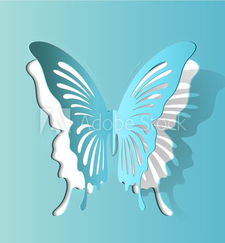 Fototapeta Vector Paper Cut- Out Butterfly