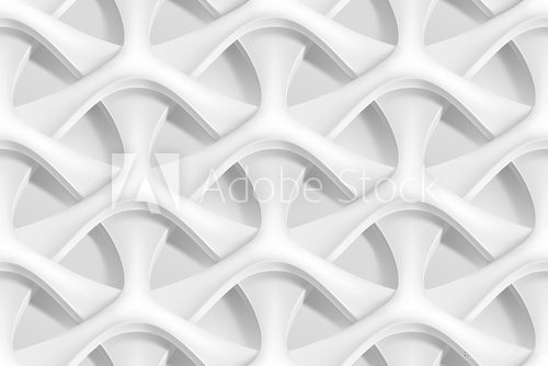 Fototapeta Vector seamless abstract geometric 3d waves pattern