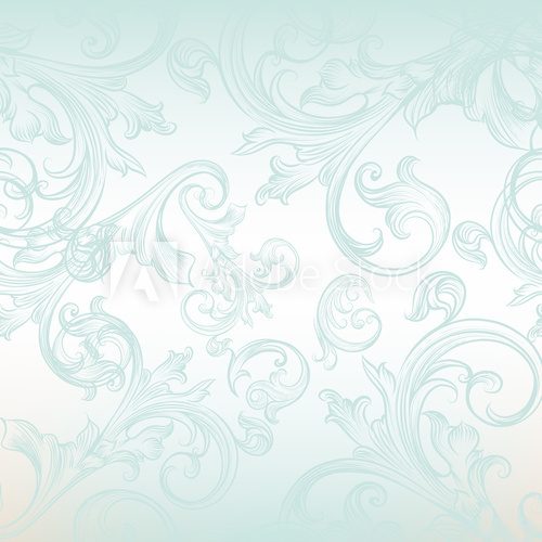 Fototapeta Vector seamless pattern for wallpaper design with floral swirls