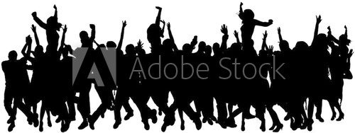 Fototapeta Vector silhouettes of dancing people.