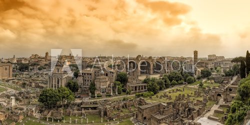Fototapeta Via Sacra Rom Forum Romanum Panorama Abend