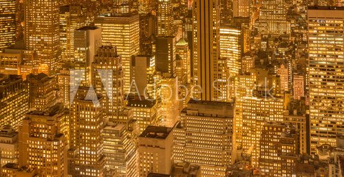 Fototapeta View of New York Manhattan during sunset hours