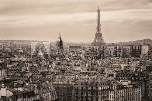 Fototapeta View of Paris and of the Eiffel Tower from Above