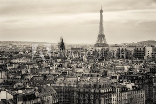 Fototapeta View of Paris and of the Eiffel Tower from Above