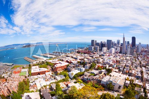 Fototapeta View of the piers and San Francisco downtown