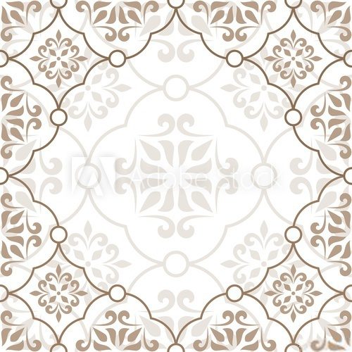Fototapeta Vintage invitation card with beige ornament.
