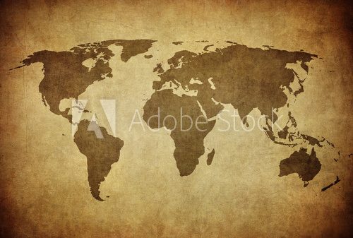 Fototapeta vintage map of the world.