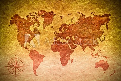 Fototapeta vintage paper  with world map