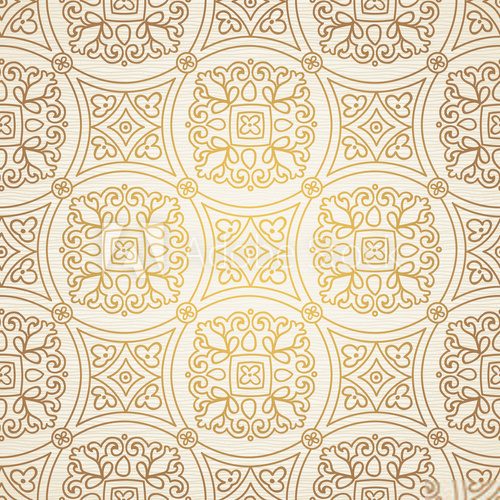 Fototapeta Vintage seamless background with lacy ornament.