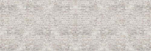 Fototapeta Vintage white wash brick wall texture for design. Panoramic background for your text or image.