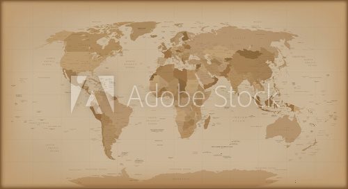 Fototapeta Vintage World Map 