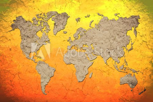 Fototapeta vintage world map with Red background