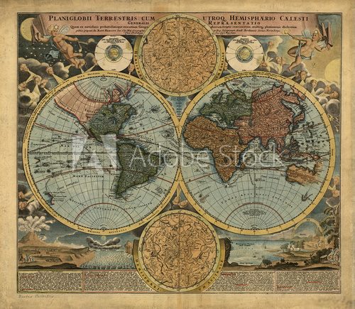Fototapeta Vintage World map