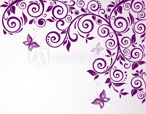 Fototapeta Violet floral card