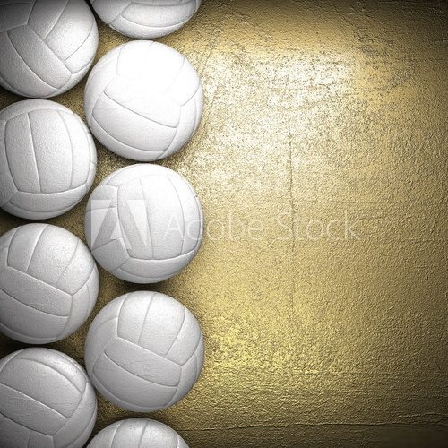 Fototapeta Volleyball ball and golden wall background