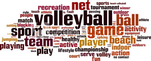 Fototapeta Volleyball word cloud concept. Vector illustration