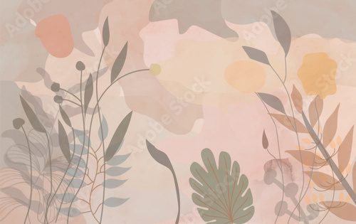Fototapeta watercolor abstract  background floral background