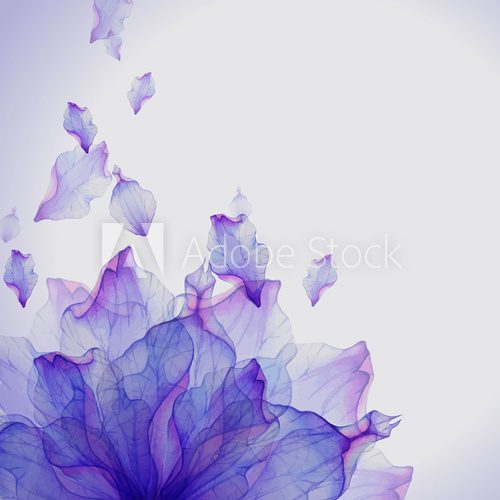 Fototapeta Watercolor card with Purple flower petal
