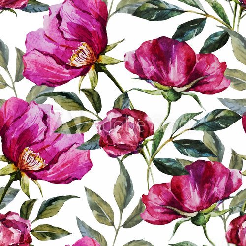 Fototapeta Watercolor floral pattern