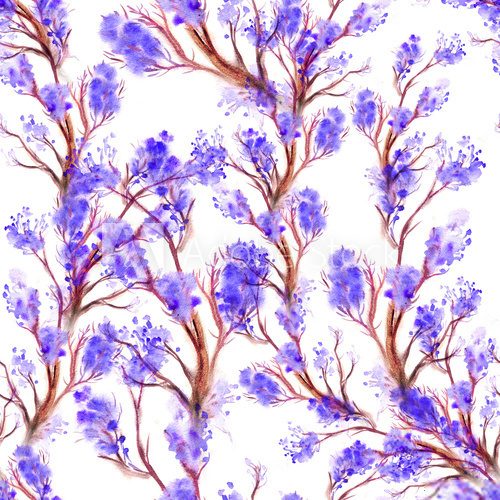 Fototapeta Watercolor floral seamless pattern.
