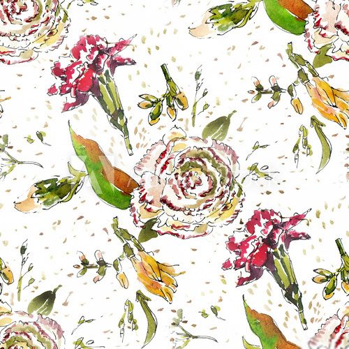 Fototapeta Watercolor flowers
