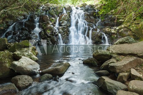 Fototapeta Waterfalls VacoÐ°s in Vallee des Couleurs. National Park Cascades. Mauritius Island
