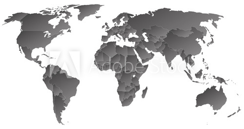 Fototapeta Weltkarte mit einzelnen LÃ¤ndern