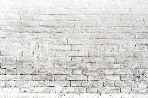 Fototapeta White brick wall for background or texture