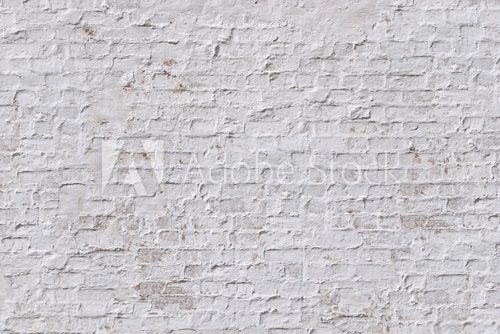 Fototapeta White grunge brick wall background