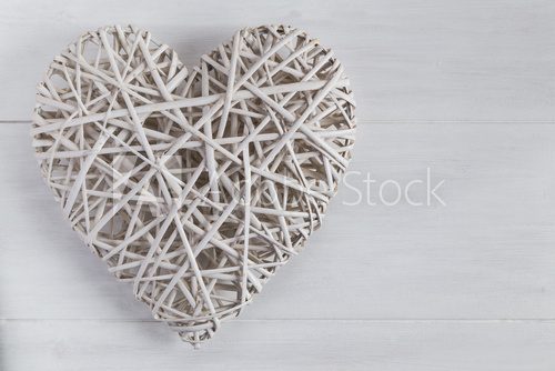 Fototapeta White wicker heart