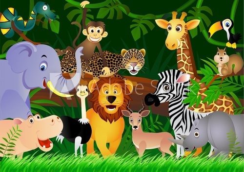 Fototapeta Wild animal cartoon