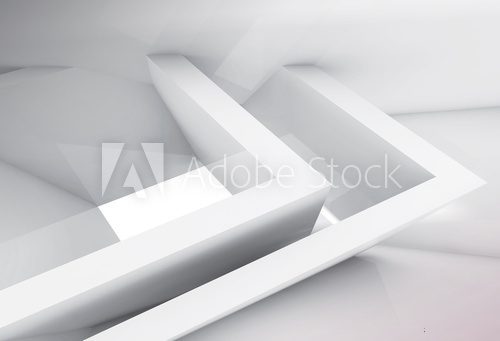 Fototapeta Window and intersected geometric structures 3d