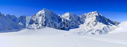 Fototapeta Winter mountains, panorama - Italian Alps