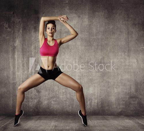 Fototapeta Woman Fitness Gymnastic Exercise, Sport Young Girl Fit Dance, Mo