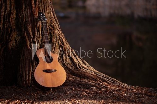 Fototapeta Wooden Acoustic Guitar