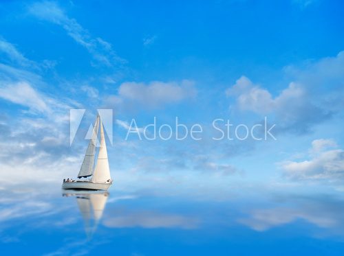 Fototapeta Yacht on blue sky