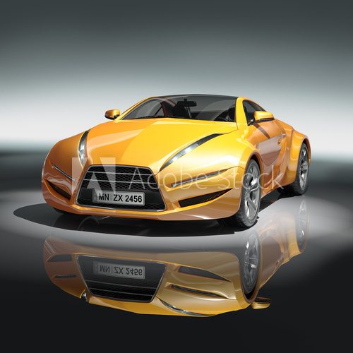 Fototapeta Yellow sports car