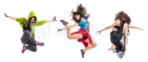 Fototapeta Young fitness female jumping