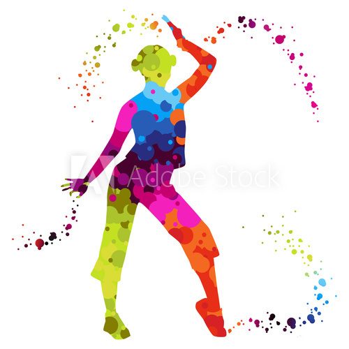 Fototapeta zumba with colored dots