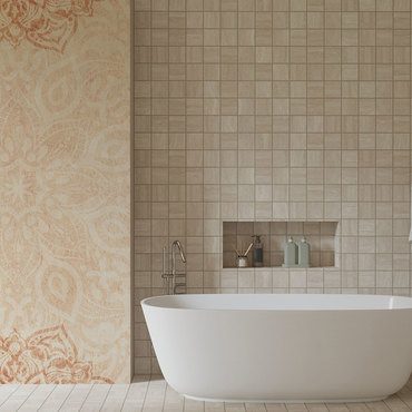 Aranżacja Fototapety Beżowa mandala w klimacie domowego spa