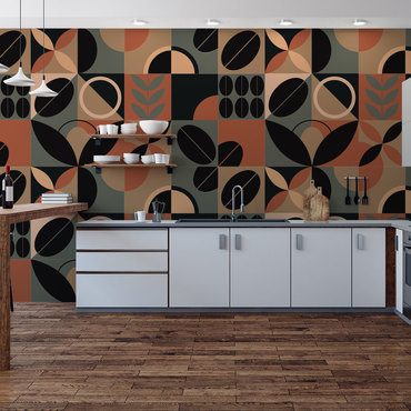 Aranżacja Fototapety Geometryczna mozaika w stylu retro