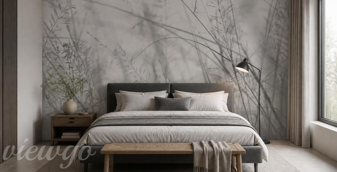 Organiczny-wzor-delikatnych-traw-w-naturalnej-kolorystyce-do-sypialni-fototapety