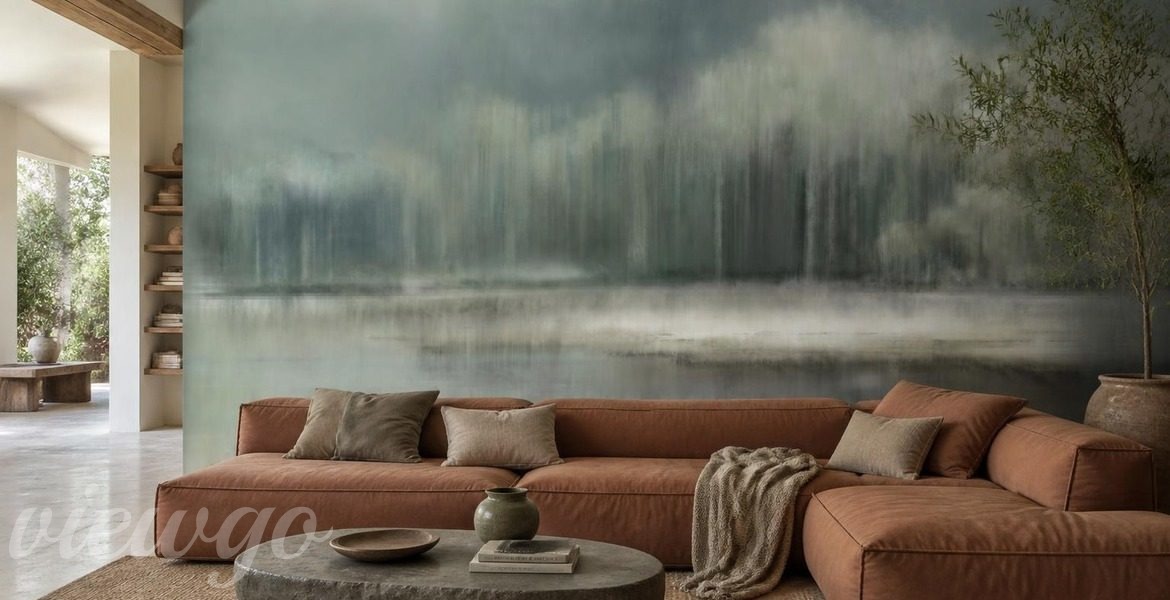 Rozmyte-pionowe-pasy-i-zarys-jeziora-abstrakcja-fototapety